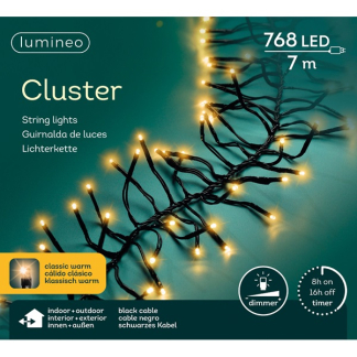 Lumineo Clusterverlichting  | 11 meter | Lumineo (758 LEDs, Binnen/Buiten, Extra warm wit, Timer, Dimmer) 494692 K151000369 - 