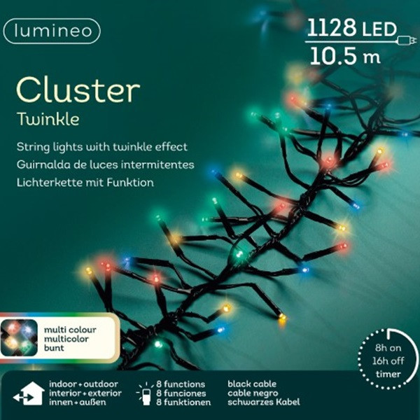 Lumineo Clusterverlichting | 15.5 meter | Lumineo (1128 leds, Timer, 8 lichtfuncties, Binnen/Buiten, Gekleurd) 494741 K151200069 - 5