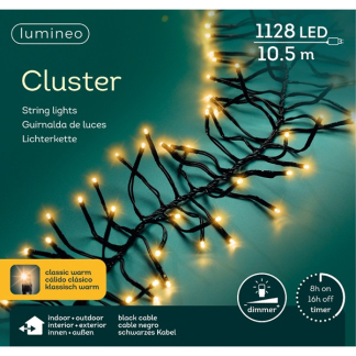 Lumineo Clusterverlichting | 15 meter | Lumineo (1128 LEDs, Extra warm wit, Timer, Dimmer, Binnen/Buiten) 494693 K151000370 - 