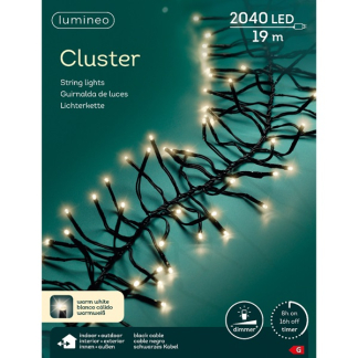 Lumineo Clusterverlichting | 24 meter | Lumineo (2040 leds, Binnen/Buiten, Warm wit, Timer, Dimmer) 494783 K151000518 - 5