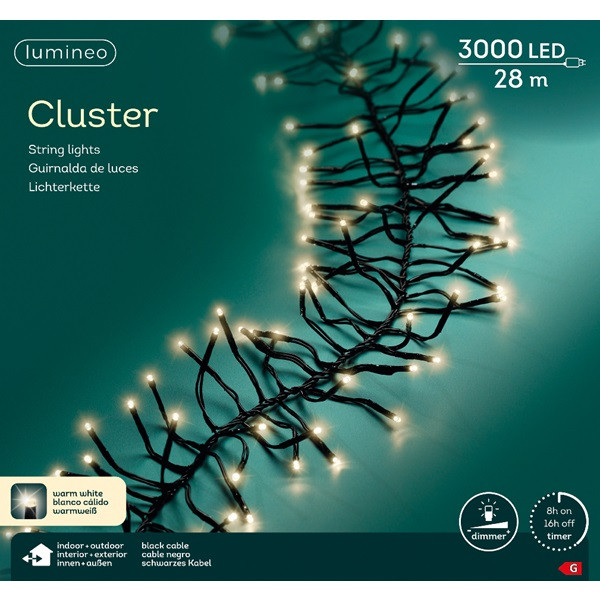 Lumineo Clusterverlichting | 32 meter | Lumineo (3000 leds, Timer, Dimmer, Binnen/Buiten, Warm wit) 494714 K151000519 - 7