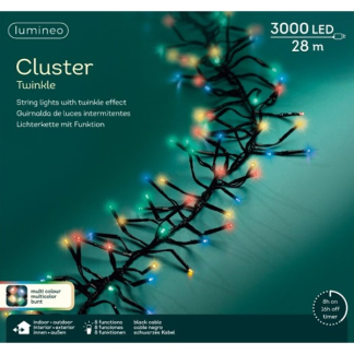 Lumineo Clusterverlichting | 33 meter | Lumineo (3000 leds, Timer, 8 lichtfuncties, Timer, Binnen/Buiten, Gekleurd) 494745 K151200070 - 5