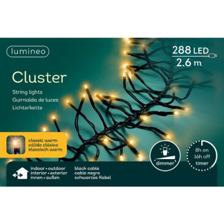 Lumineo Clusterverlichting | 7.4 meter | Lumineo (288 LEDs, Binnen/Buiten, Extra warm wit, Timer, Dimmer) 494683 K151000520 - 