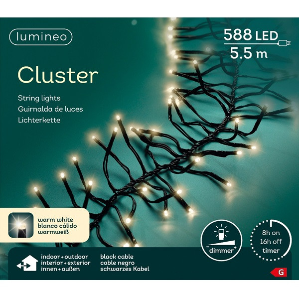 Lumineo Clusterverlichting | 9.5 meter | Lumineo (588 leds, Timer, Dimmer, Binnen/Buiten, Warm wit) 494691 K151000517 - 5