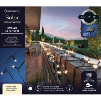 Lumineo Clusterverlichting op zonne-energie | Lumineo | 18 meter (240 leds, Buiten, Warm wit) 496265 K150303987 - 7