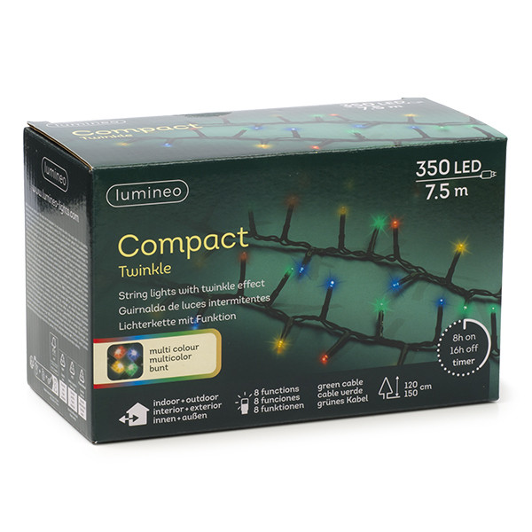 Lumineo Compact kerstverlichting | 12.5 meter | Lumineo (350 leds, 8 lichtfuncties, Timer, Binnen/Buiten, Gekleurd) 495254 K151200072 - 6