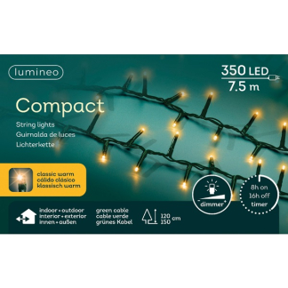 Lumineo Compact kerstverlichting | 12.5 meter | Lumineo (350 leds, Binnen/Buiten, Extra warm wit, Timer, Dimmer) 495370 K150302929 - 4