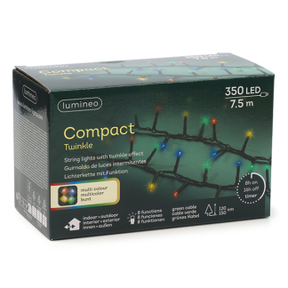 Lumineo Compact kerstverlichting | 12.5 meter | Lumineo (350 leds, Binnen/Buiten, Gekleurd, Timer, Twinkelen) 495254 K151200072 - 6