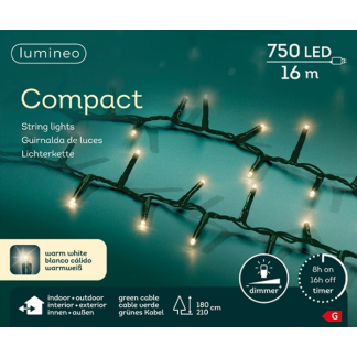 Lumineo Compact kerstverlichting | 21 meter | Lumineo (750 leds, Binnen/Buiten, Warm wit, Timer, Dimmer) 495338 K151000513 - 5