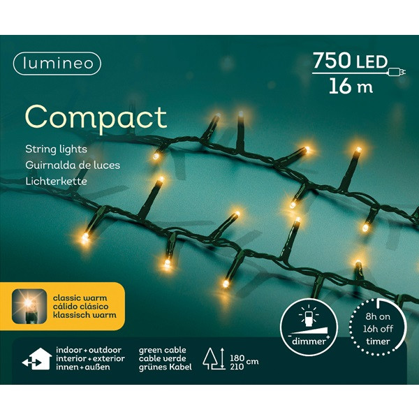 Lumineo Compact kerstverlichting | 21 meter | Lumineo (750 leds, Timer, Dimmer, Binnen/Buiten, Extra warm wit) 495372 K151000373 - 4
