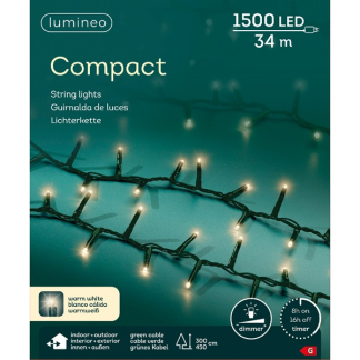 Lumineo Compact kerstverlichting | 39 meter | Lumineo (1500 leds, Binnen/Buiten, Warm wit, Timer, Dimmer) 495342 K151000514 - 5