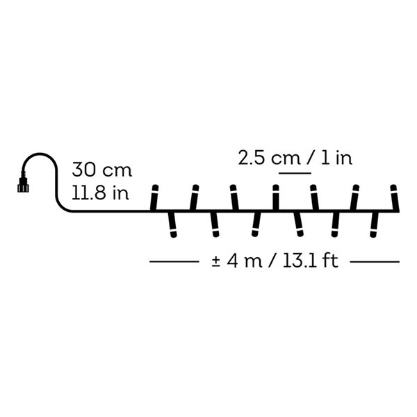 Lumineo Compact kerstverlichting | Lumineo | Duracharge | 4 meter (160 leds, Lichtfuncties, Timer, Oplaadbaar, Binnen/Buiten, Extra warm wit) 496356 K151001836 - 4