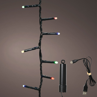 Lumineo Compact kerstverlichting op batterijen | 4.3 meter | Lumineo | Duracharge (160 leds, Oplaadbaar, Timer, Binnen/Buiten, Gekleurd) 496357 K151200155
