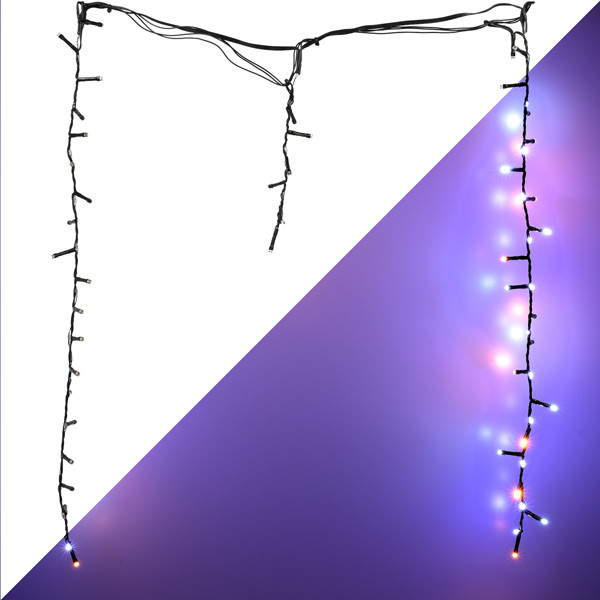 Lumineo IJspegelverlichting | 11 meter | Lumineo (708 leds, Sneeuwval, Timer, Binnen/Buiten, Koud/Warm wit, Zwart snoer) 495099 K151200144 - 1