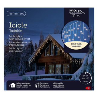 Lumineo IJspegelverlichting | 16 meter | Lumineo (259 leds, Timer, Binnen/Buiten, Warm wit, Wit snoer) 494828 K151200143 - 5