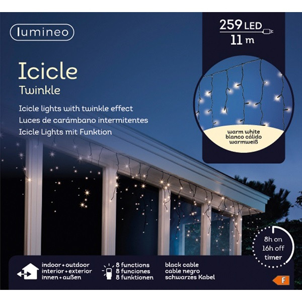 Lumineo IJspegelverlichting | 16 meter | Lumineo (259 leds, Timer, Binnen/Buiten, Warm wit, Zwart snoer) 494831 K151000524 - 5