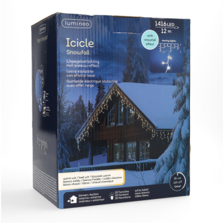 Lumineo IJspegelverlichting | 17 meter | Lumineo (1416 leds, Sneeuwval, Timer, Binnen/Buiten, Koud/Warm wit, Wit snoer) 495103 K151200147 - 6