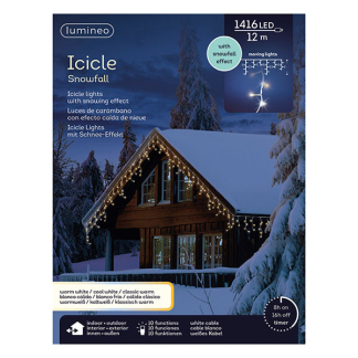 Lumineo IJspegelverlichting | 17 meter | Lumineo (1416 leds, Sneeuwval, Timer, Binnen/Buiten, Koud/Warm wit, Wit snoer) 495103 K151200147 - 3
