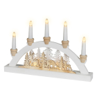 Lumineo Kaarsenbrug | Lumineo | 38 x 24 cm (5 leds, Herten, Hout, Wit) 485031 K151001775 - 1