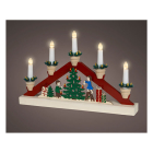 Lumineo Kaarsenbrug | Lumineo | 38 x 24 cm (5 leds, Kerstboom, Hout, Rood) 485743 K151001776 - 2