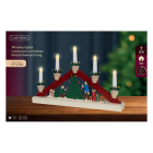 Lumineo Kaarsenbrug | Lumineo | 38 x 24 cm (5 leds, Kerstboom, Hout, Rood) 485743 K151001776 - 3