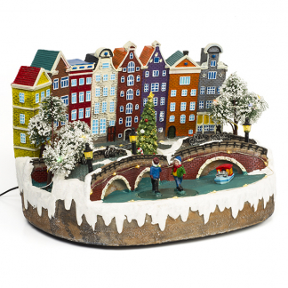 Lumineo Kerstdorp | Amsterdam | Lumineo (45 leds, Bewegend, Muziek) 488029 K151000191 - 1