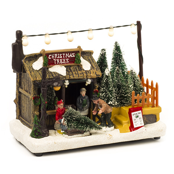 Lumineo Kerstdorp | Kerstboomverkoop | Lumineo (9 leds, Batterij) 481434 K151000196 - 1