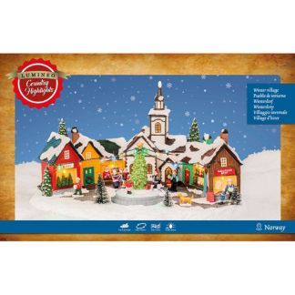 Lumineo Kerstdorp | Kerstmarkt | Lumineo (22 leds, Bewegend, Muziek) 485523 K150303403 - 3
