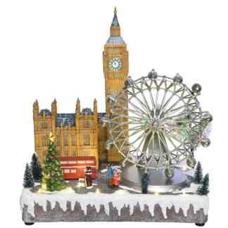 Lumineo Kerstdorp | Londen | Lumineo (31 leds. Bewegend, Muziek) 488068 K150303416 - 2