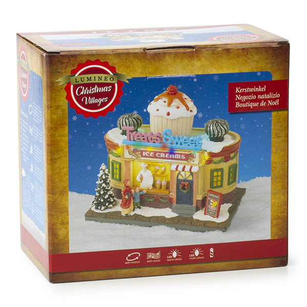 Lumineo Kerstdorp | Lumineo | Eethuisje (IJssalon, 14 leds, Kunststof, Licht, Binnen) 487890 K150303385 - 2