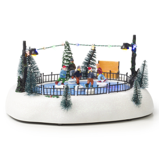 Lumineo Kerstdorp | Lumineo | Schaatsbaan (12 leds, Kunststof, Beweging, Licht, Binnen) 485645 K150303381 - 1