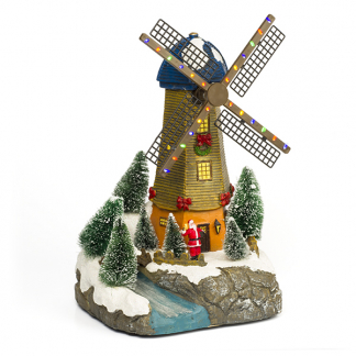 Lumineo Kerstdorp | Molen | Lumineo (25 leds, Bewegend, Batterij) 488058 K151000195 Lumineo Kerstdorp | Molen | Lumineo (25 leds, Bewegend, Batterij) 488058 K151000195