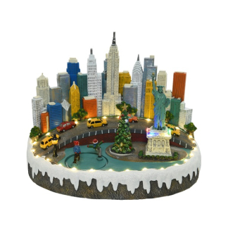 Lumineo Kerstdorp | New York | Lumineo (32 leds. Bewegend, Muziek) 488031 K150303414 - 2