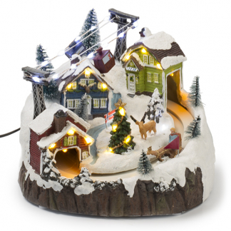 Lumineo Kerstdorp | Noors dorpje | Lumineo (31 Micro leds, Bewegend, Muziek) 485434 K150303406 - 1