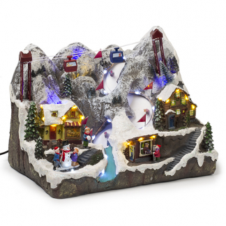 Lumineo Kerstdorp | Skigebied | Lumineo (33 Micro LEDs, Bewegend, Muziek) 485626 K150303404 - 