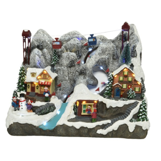 Lumineo Kerstdorp | Skigebied | Lumineo (33 Micro leds, Bewegend, Muziek) 485626 K150303404 - 2