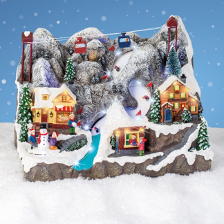 Lumineo Kerstdorp | Skigebied | Lumineo (33 Micro leds, Bewegend, Muziek) 485626 K150303404 - 3