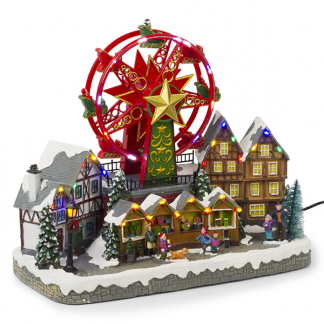 Lumineo Kerstdorp | Straatsburg | Lumineo (37 Micro leds, Bewegend, Muziek) 485390 K150303407 - 1