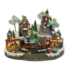 Lumineo Kerstdorp | Winterdorp met trein | Lumineo (30 LEDs, Bewegend, Muziek) 488150 K151000200 - 2