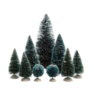 Lumineo Kerstdorp accessoires | Lumineo (9 stuks, Boompjes, Besneeuwd) 488353 K150303419 - 