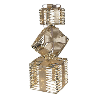 Lumineo Kerstfiguur cadeau | Lumineo | 73 cm (600 leds, Goud, Buiten) 490419 K151001795