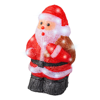 Lumineo Kerstfiguur kerstman | Lumineo | 16.5 x 22 x 36 centimeter (Acryl, 30 leds, Timer, Koel wit, Batterijen, Timer, Binnen/Buiten) 491503 K151200124 - 1