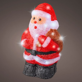 Lumineo Kerstfiguur kerstman | Lumineo | 16.5 x 22 x 36 centimeter (Acryl, 30 leds, Timer, Koel wit, Batterijen, Timer, Binnen/Buiten) 491503 K151200124 - 2