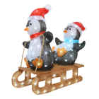 Lumineo Kerstfiguur pinguïns op slee | Lumineo | 56.5 cm (110 leds, Timer, Binnen/Buiten) 491205 K151001812 - 1