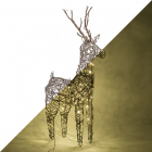 Kerstfiguur rendier | 104 centimeter (72 leds, Wicker, Bruin, Binnen/Buiten)