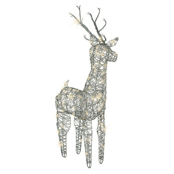 Lumineo Kerstfiguur rendier | 135 cm (96 leds, Wicker, Grijs, Binnen/Buiten) 491923 K151000114 - 2