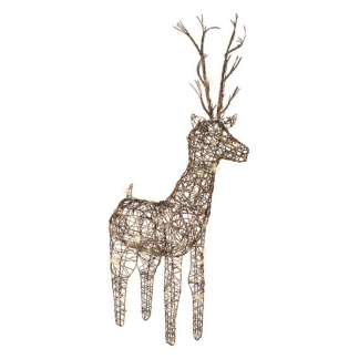 Lumineo Kerstfiguur rendier | 69 centimeter (48 leds, Wicker, Bruin, Binnen/Buiten) 491902 K151000109 - 2