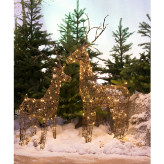 Lumineo Kerstfiguur rendier | 69 centimeter (48 leds, Wicker, Bruin, Binnen/Buiten) 491902 K151000109 - 3
