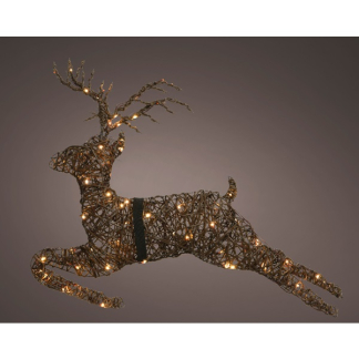 Lumineo Kerstfiguur rendier | 81 x 61 cm (36 LEDs, Wicker, Éénzijdig) 493558 K151000685 - 