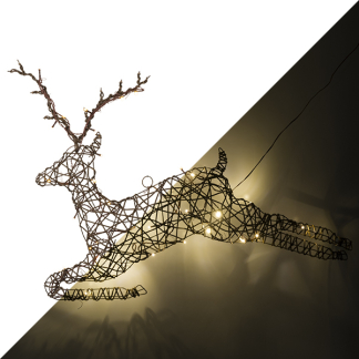 Lumineo Kerstfiguur rendier | 81 x 61 cm (36 leds, Wicker, Éénzijdig) 493558 K151000685